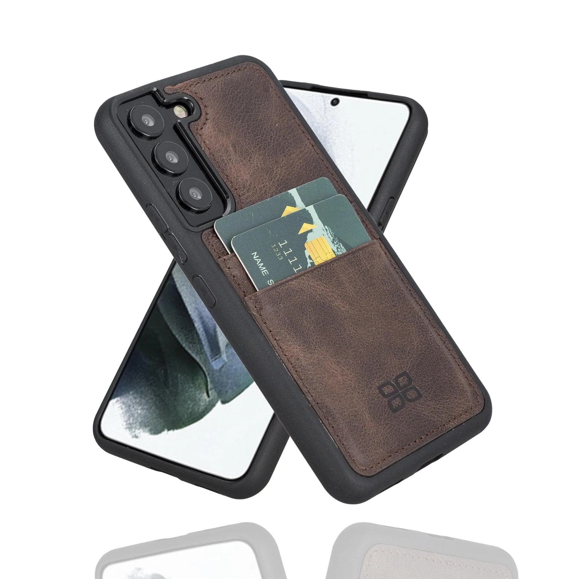 Samsung Galaxy S22 Series Genuine Leather Slim Back Cover Case with Card Holders