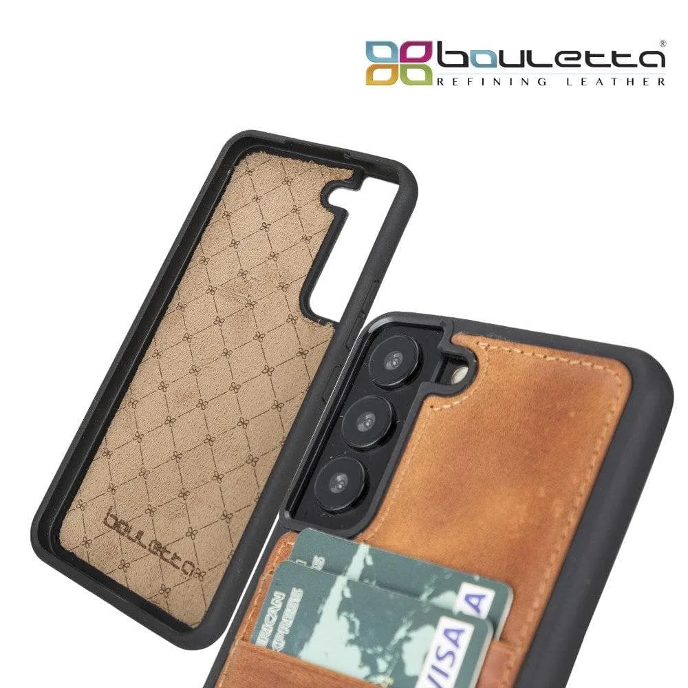 Samsung Galaxy S22 Series Genuine Leather Slim Back Cover Case with Card Holders