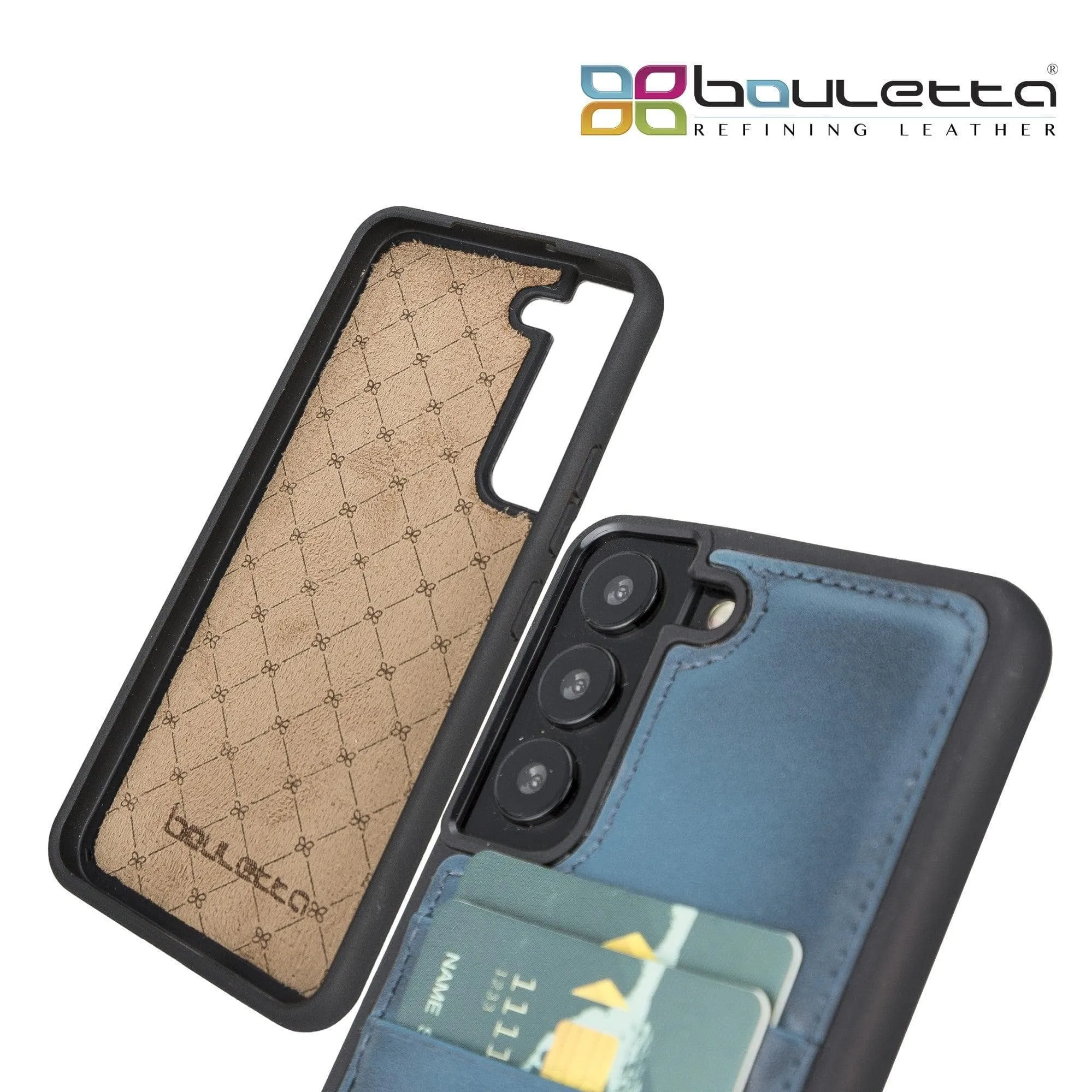 Samsung Galaxy S22 Series Genuine Leather Slim Back Cover Case with Card Holders