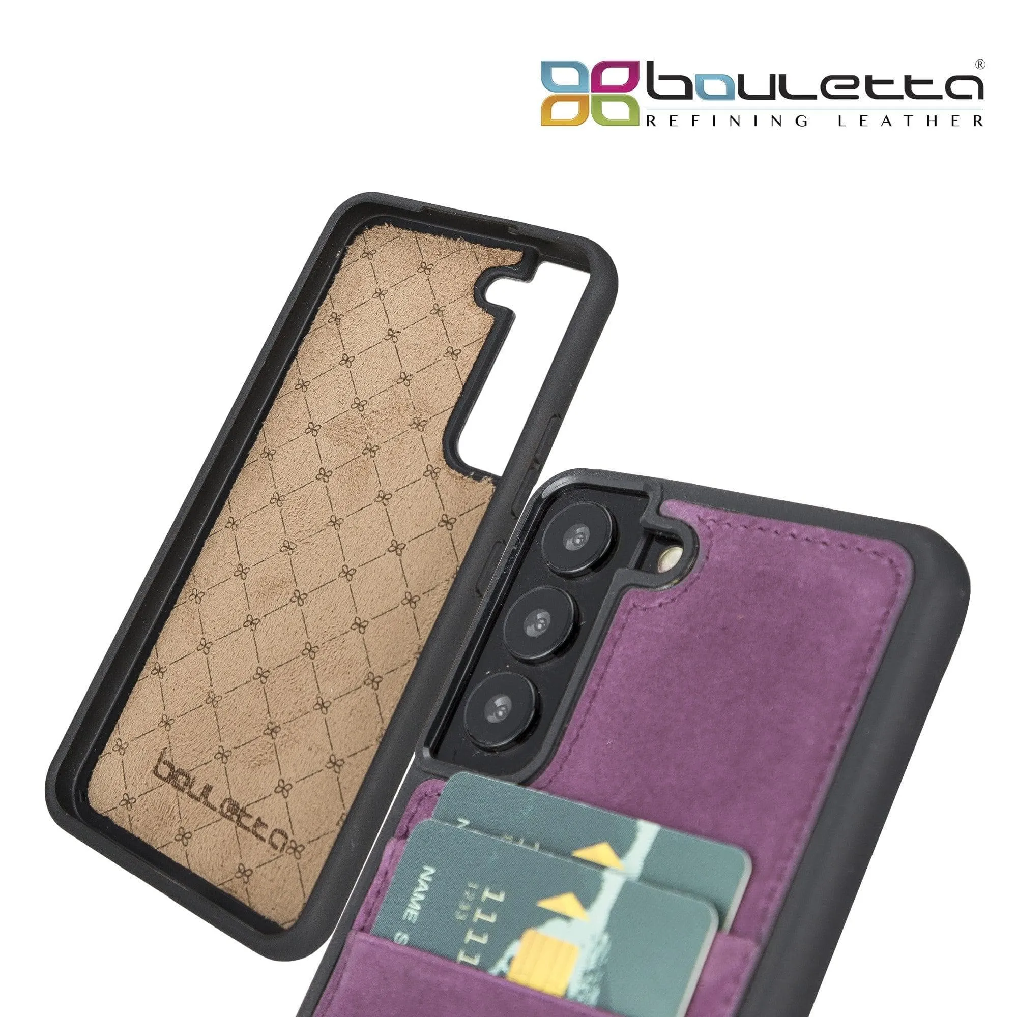 Samsung Galaxy S22 Series Genuine Leather Slim Back Cover Case with Card Holders