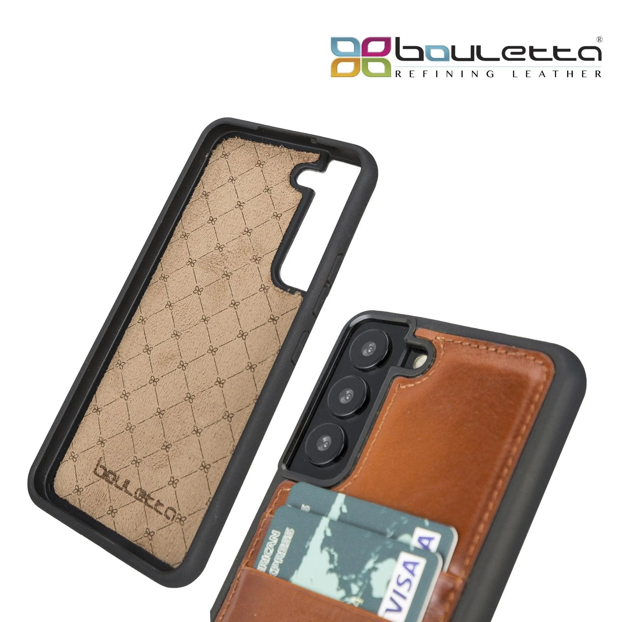 Samsung Galaxy S22 Series Genuine Leather Slim Back Cover Case with Card Holders