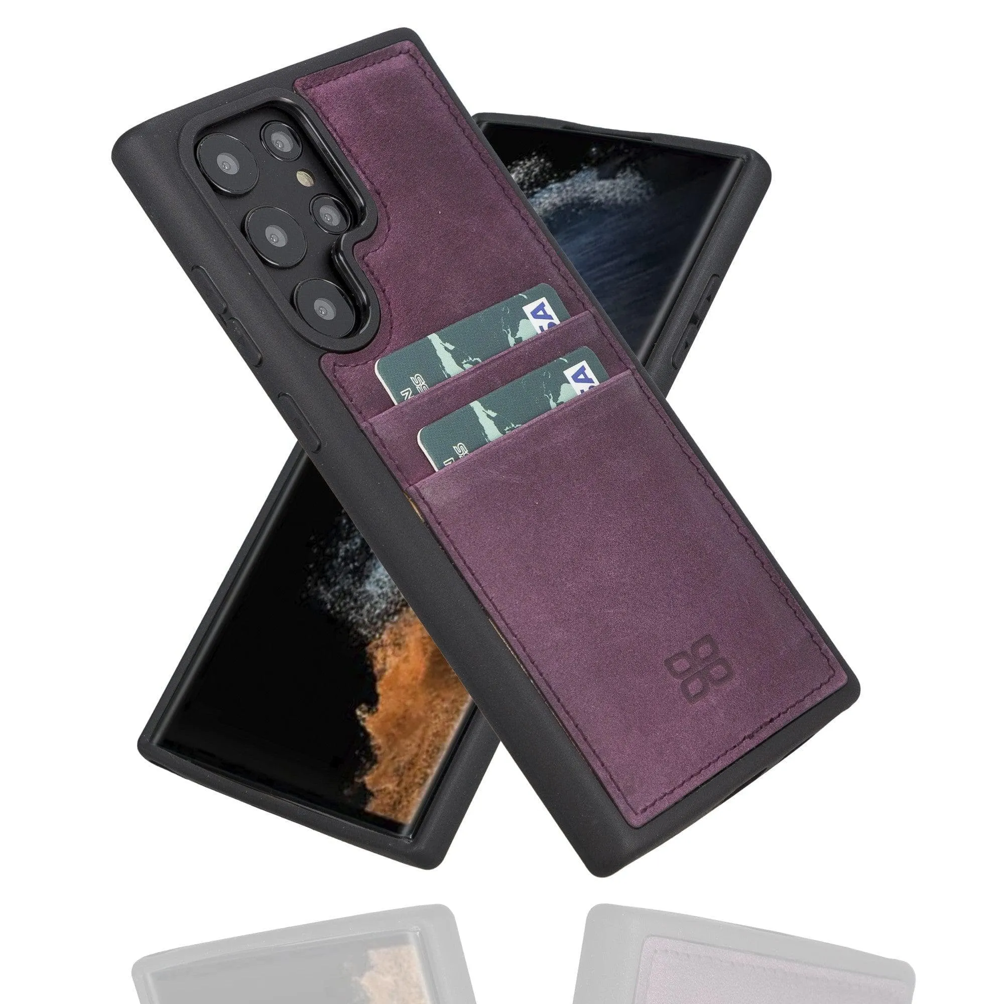 Samsung Galaxy S22 Series Genuine Leather Slim Back Cover Case with Card Holders