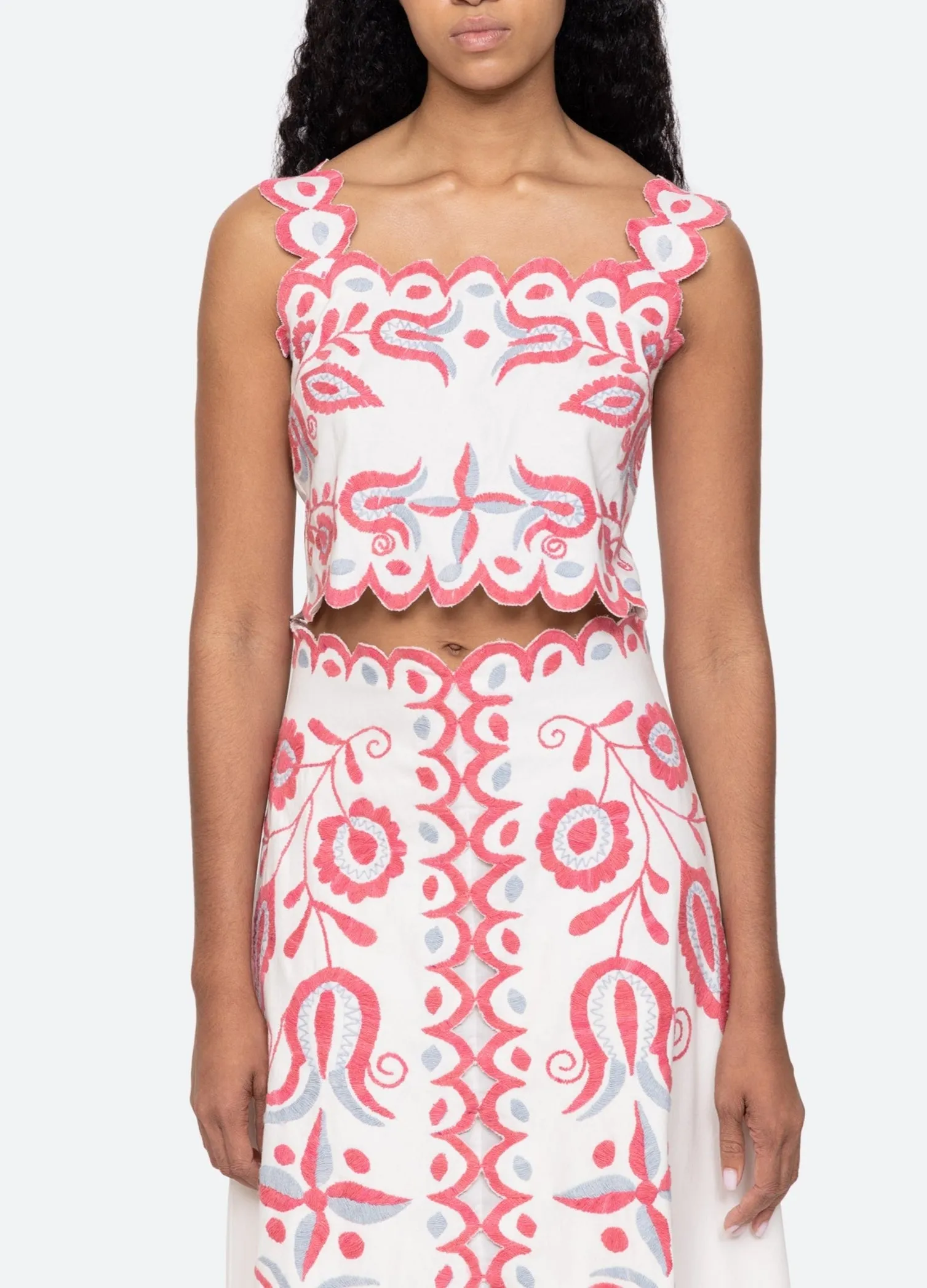Sea Eevi Embroidered Twill Tank Top