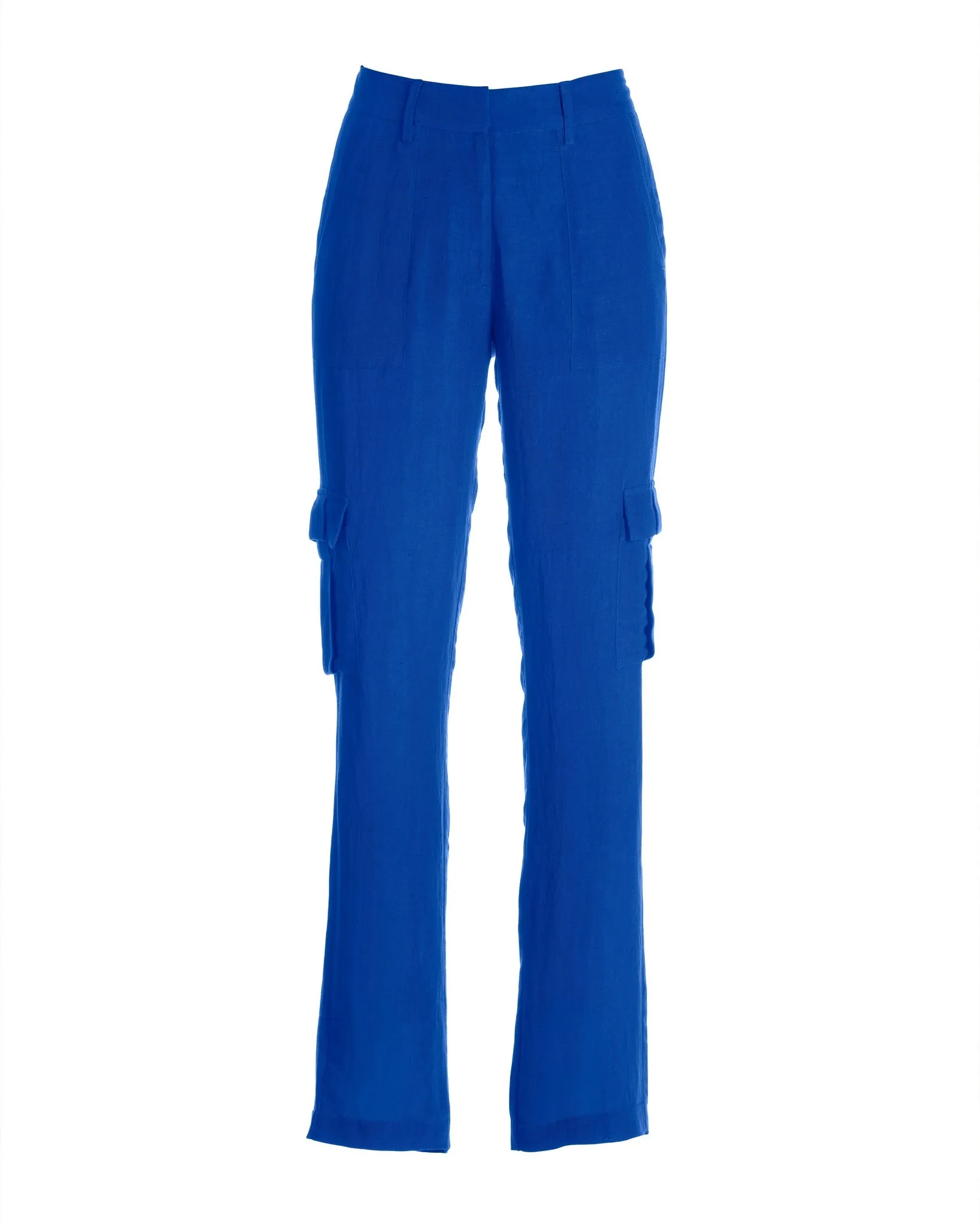 Sedona Linen Straight Leg Cargo Pant Dazzling Blue