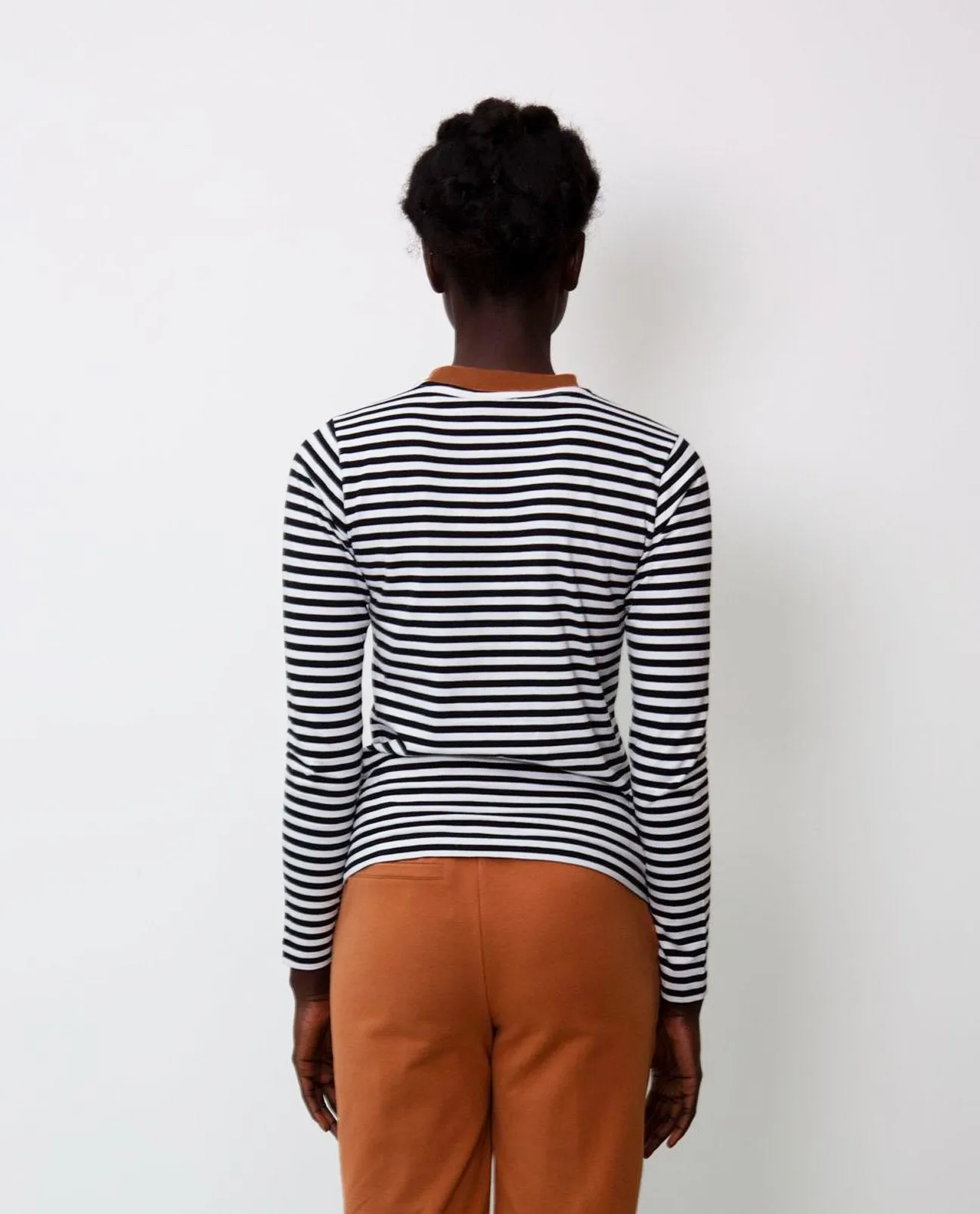 Shoba Organic Cotton Top In Black & Tan