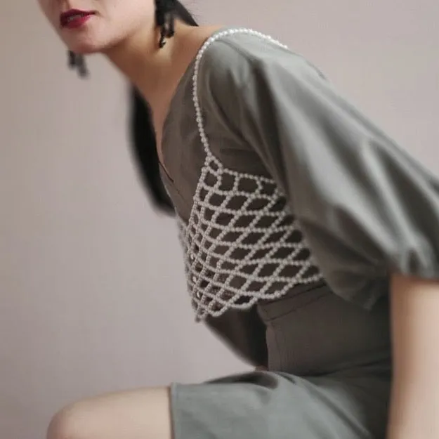 Silvi Pearl Beaded Bra Top