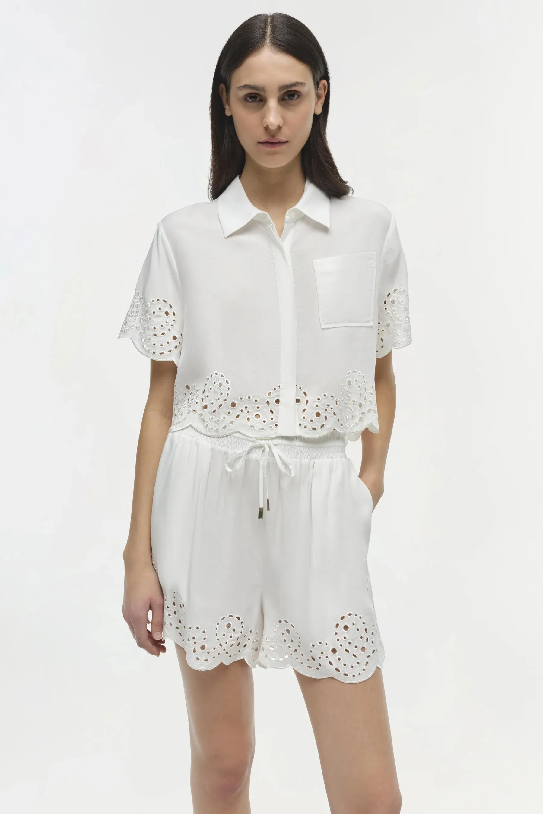 SIMKHAI KEYLA EMBROIDERED SHIRT