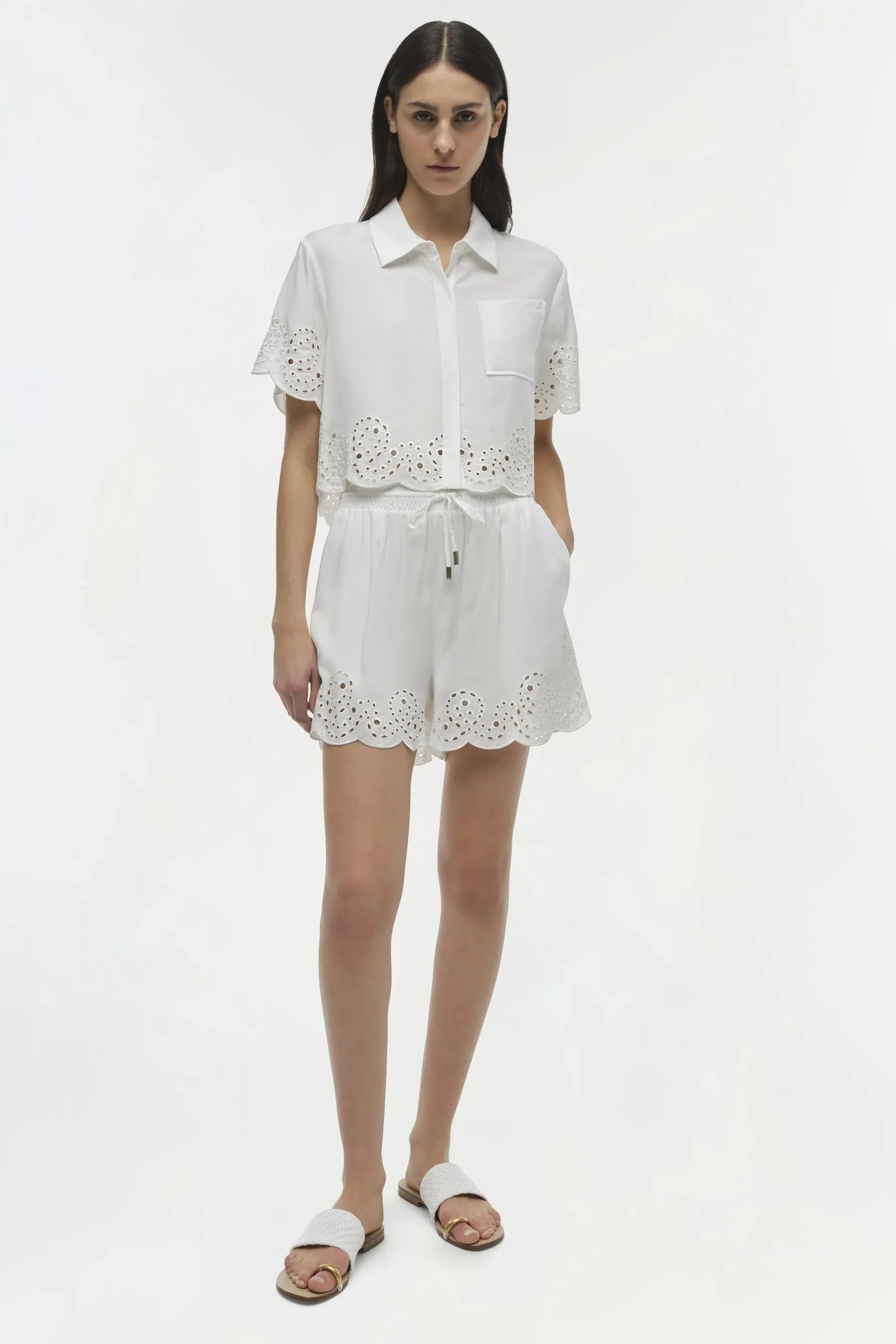 SIMKHAI KEYLA EMBROIDERED SHIRT