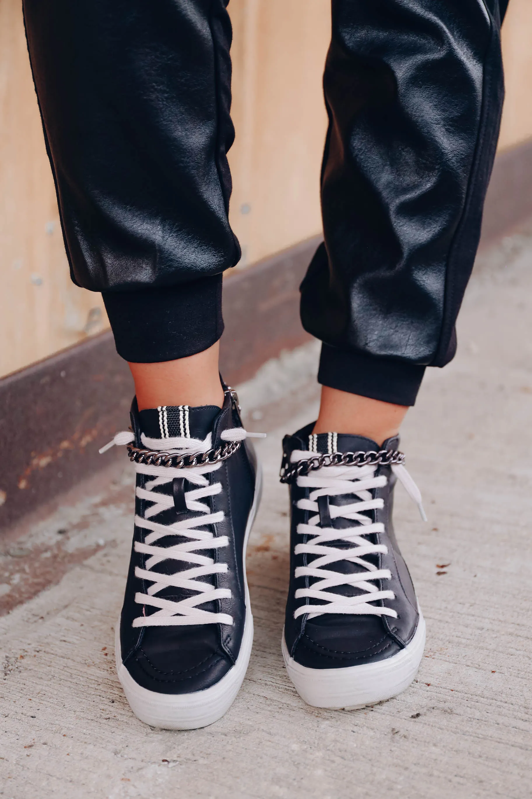 Siri High Top Sneaker by ShuShop - Black- FINAL SALE - Size 6.5