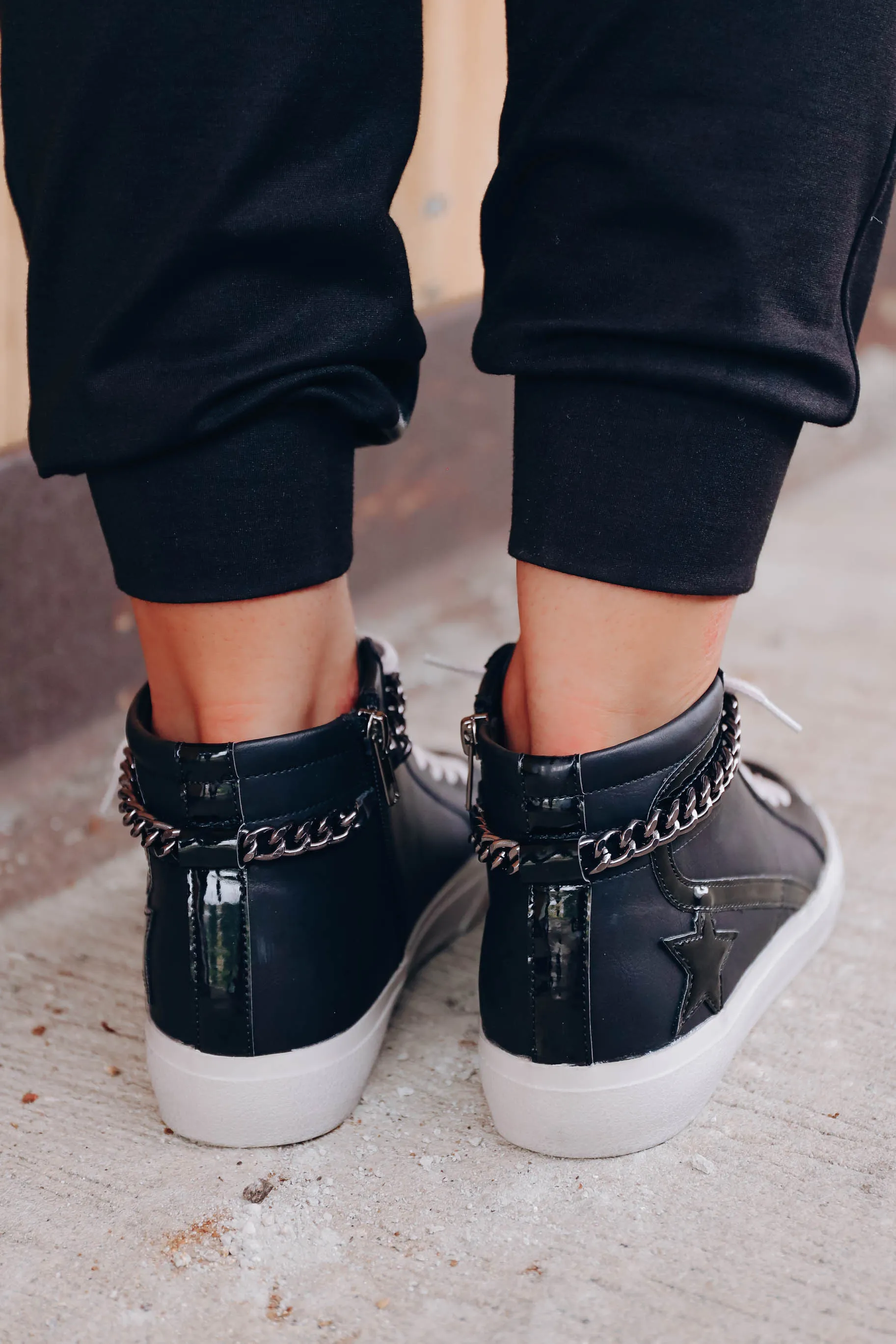 Siri High Top Sneaker by ShuShop - Black- FINAL SALE - Size 6.5