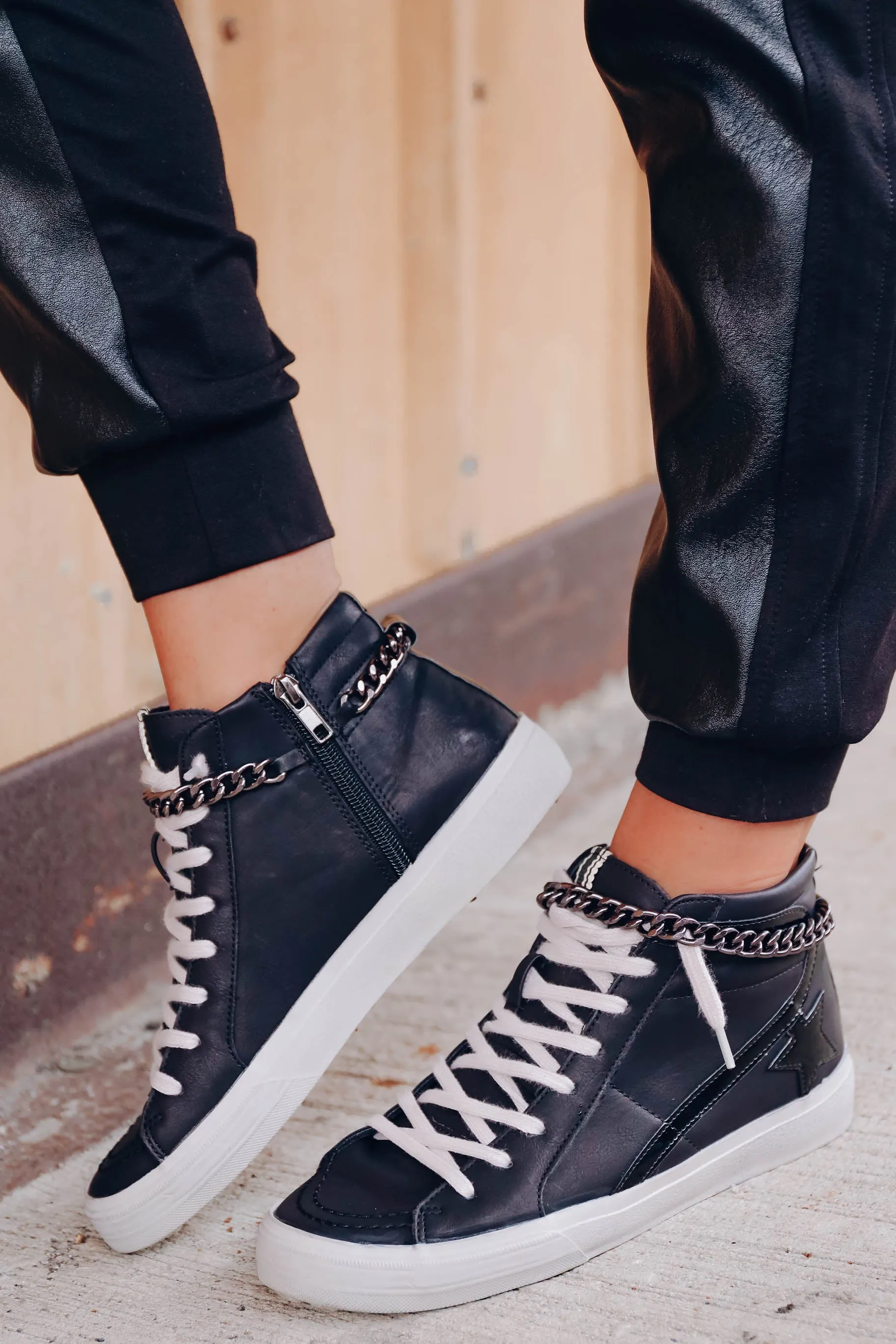 Siri High Top Sneaker by ShuShop - Black- FINAL SALE - Size 6.5