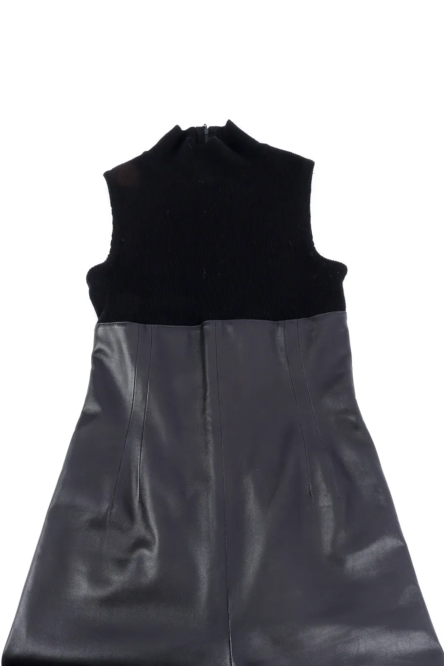 Sleeveless Leather Jumpsuit