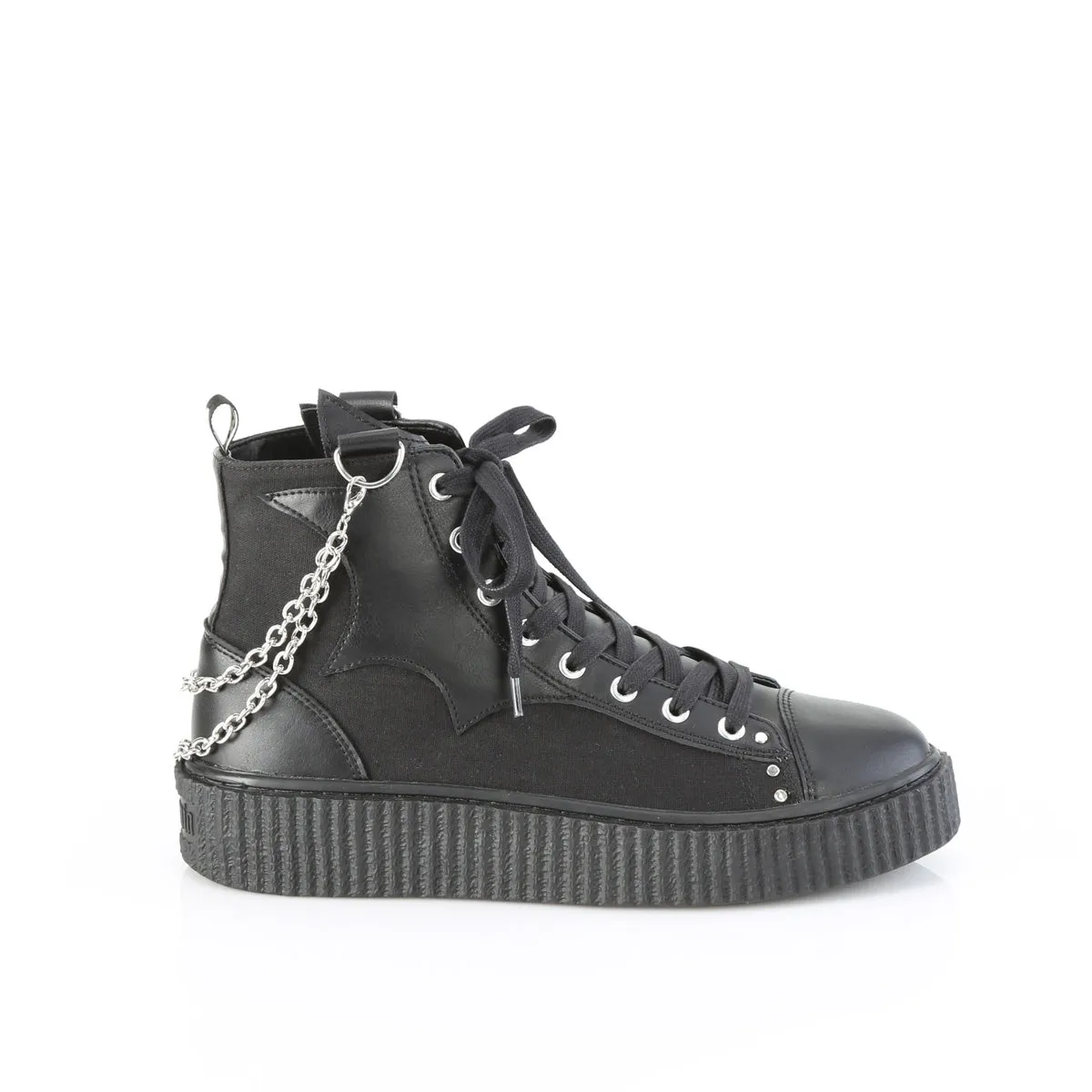 SNEEKER-230  Black Canvas-Vegan Leather
