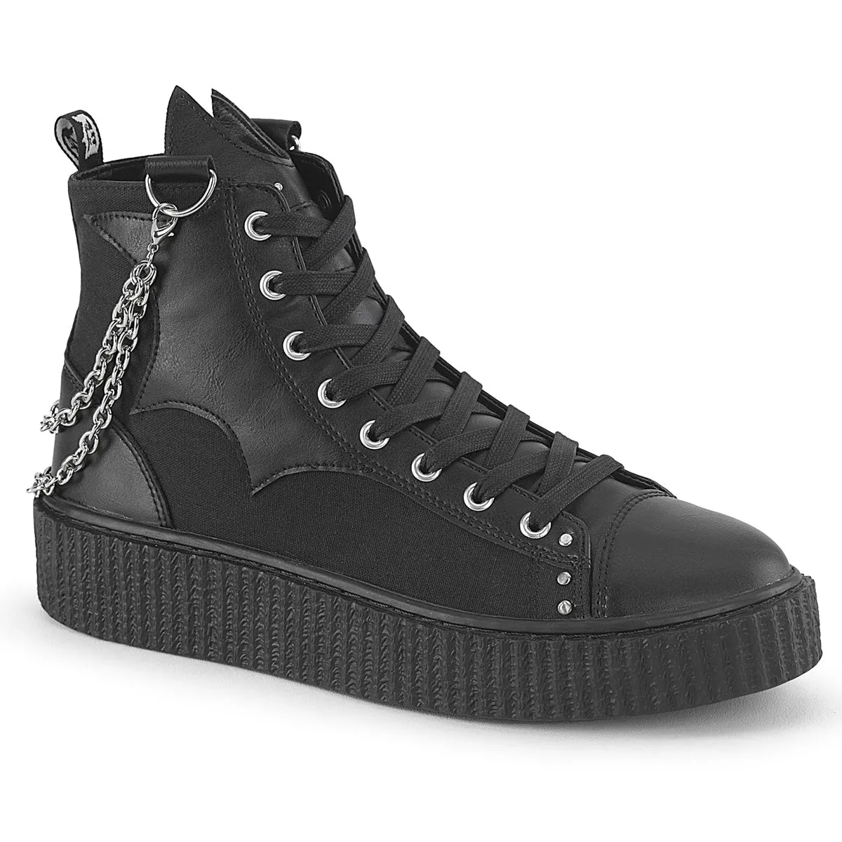 SNEEKER-230  Black Canvas-Vegan Leather