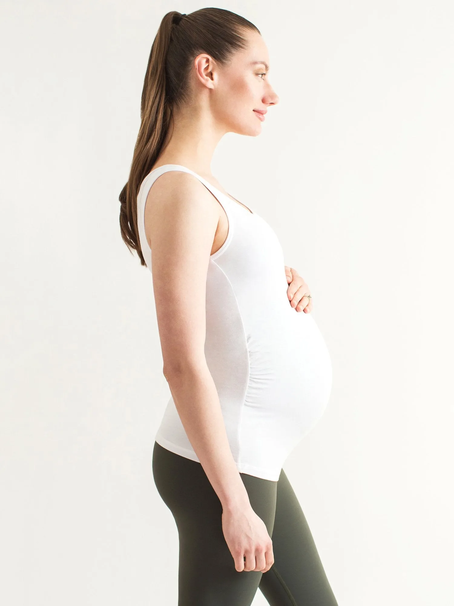 SOFT STRETCH MATERNITY TANK, WHITE