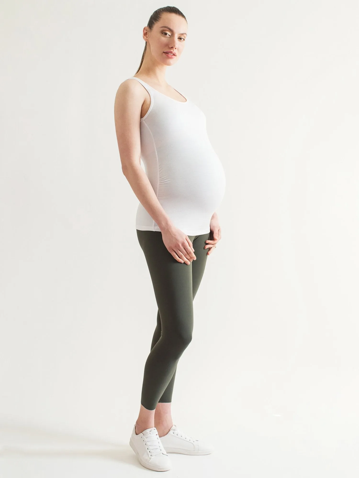 SOFT STRETCH MATERNITY TANK, WHITE
