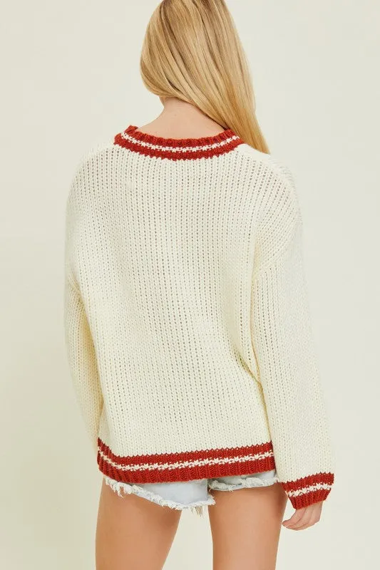 SPORTS CLUB EMBROIDERED SWEATER