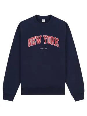 Sporty & Rich New York Ivy Crewneck in Dark Navy
