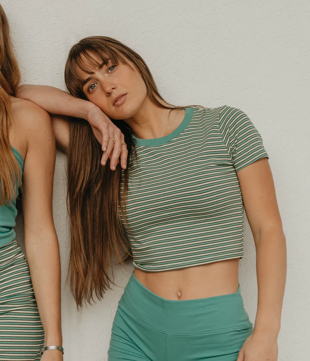 Sporty Stripe Crop S/S T-Shirt