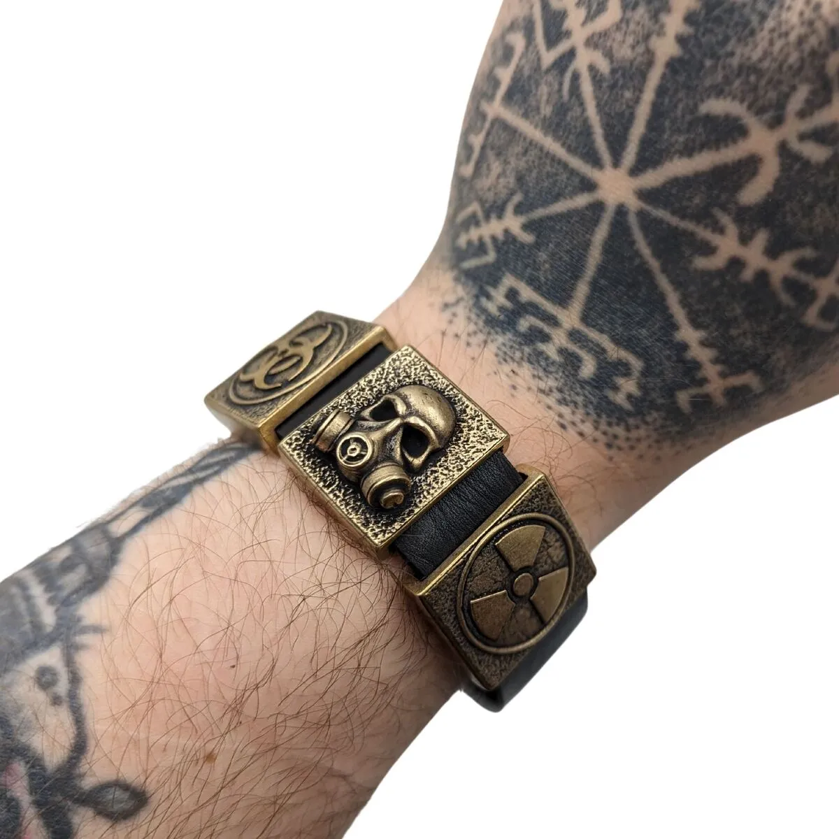Stalker leather wrist cuff bracelet