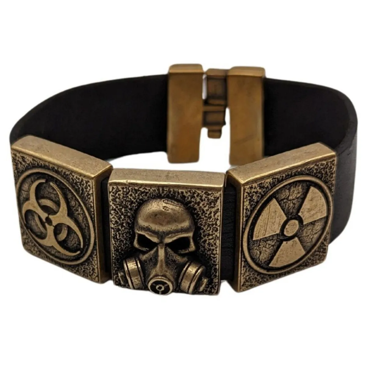 Stalker leather wrist cuff bracelet