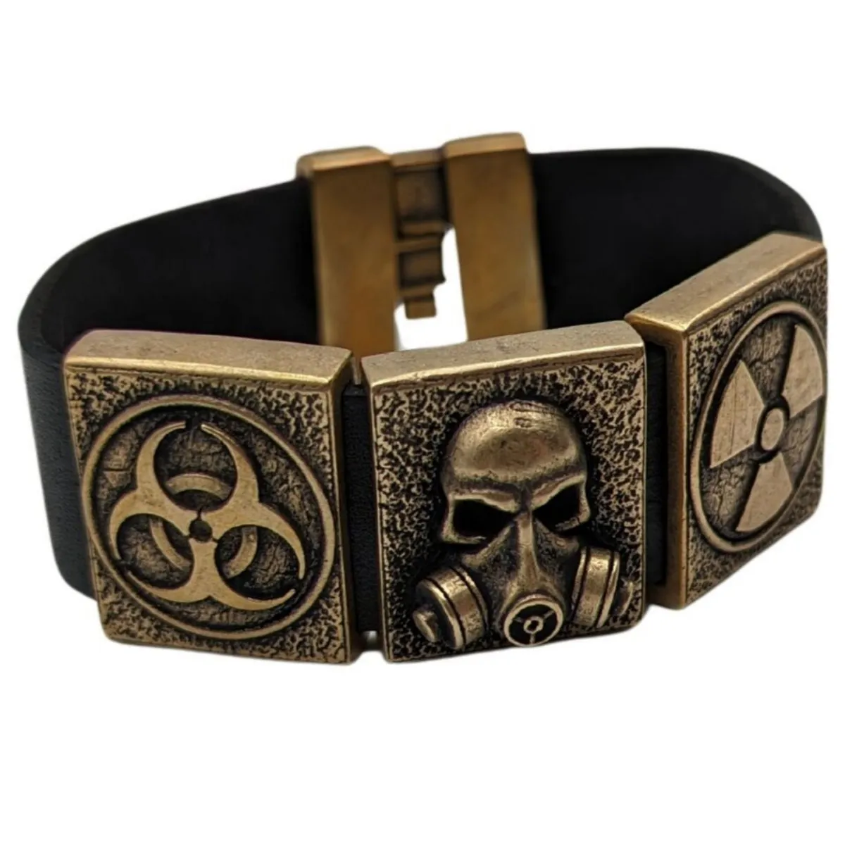 Stalker leather wrist cuff bracelet