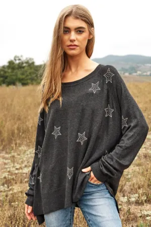 Star Beaded Long Sleeve Top