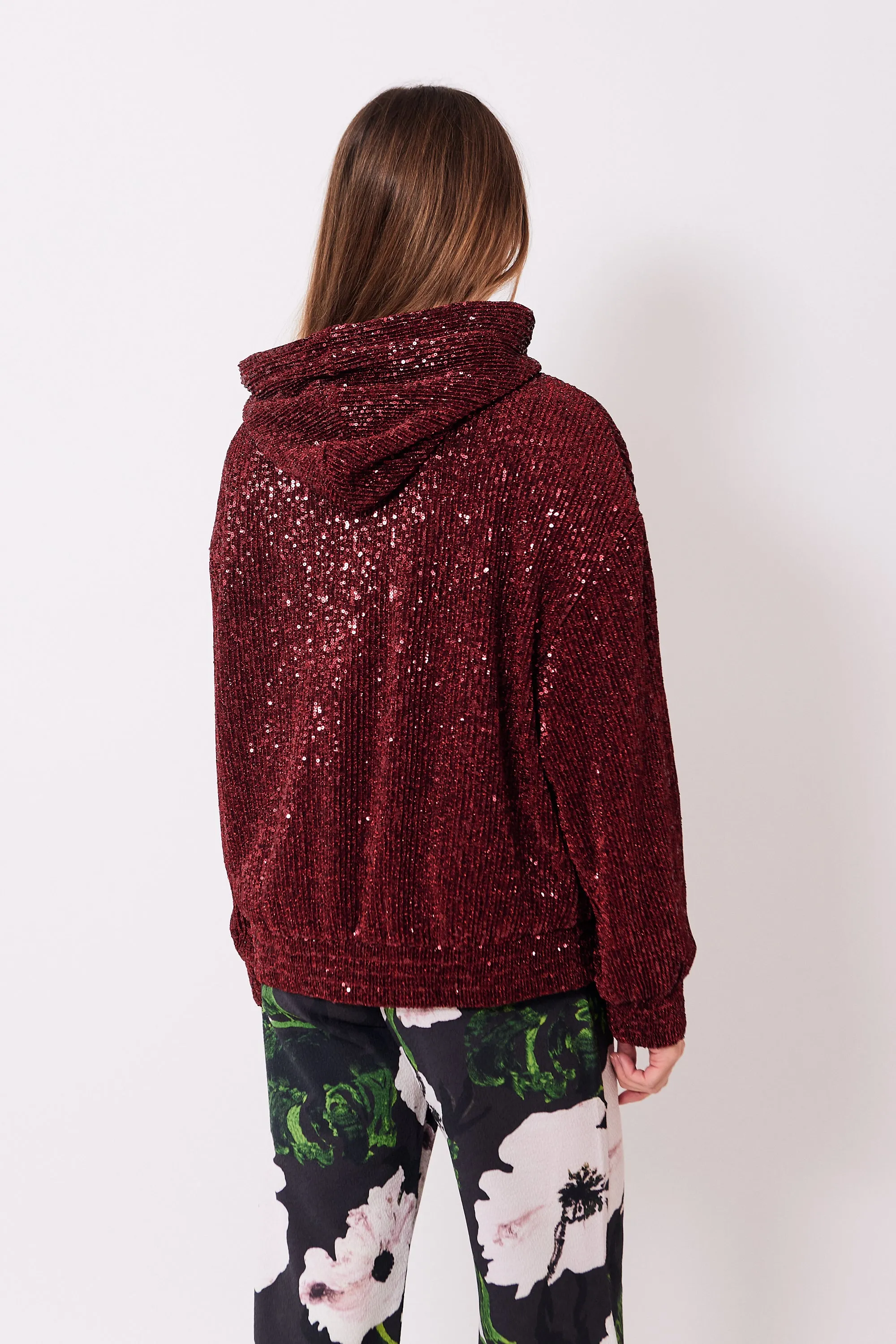 Stine Goya Sequins Jersey Oversize Hoodie