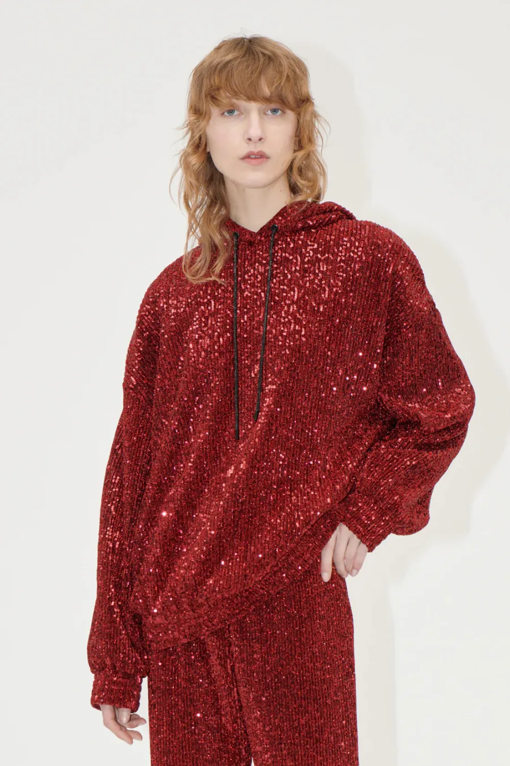 Stine Goya Sequins Jersey Oversize Hoodie
