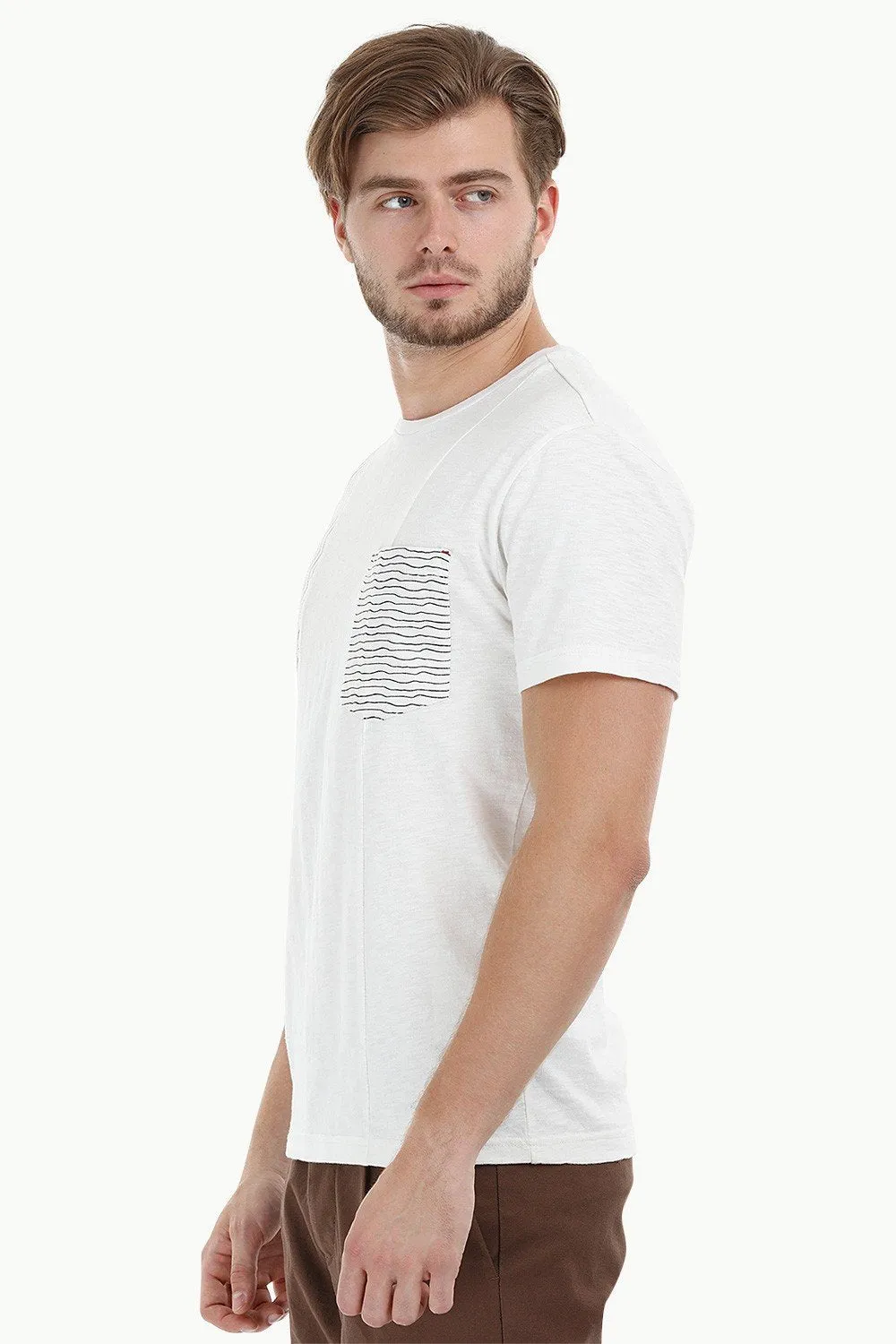 Stripe Block White T-Shirt