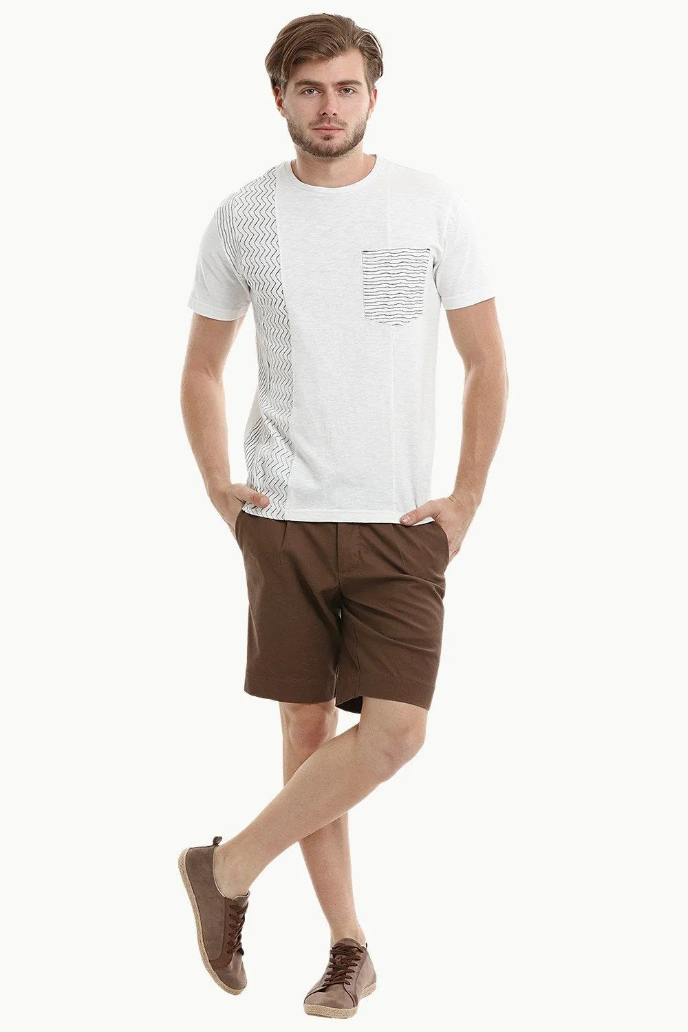 Stripe Block White T-Shirt