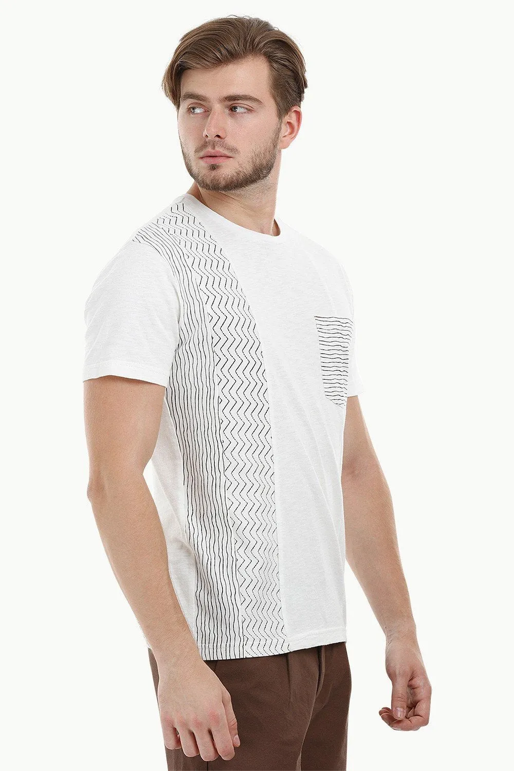 Stripe Block White T-Shirt