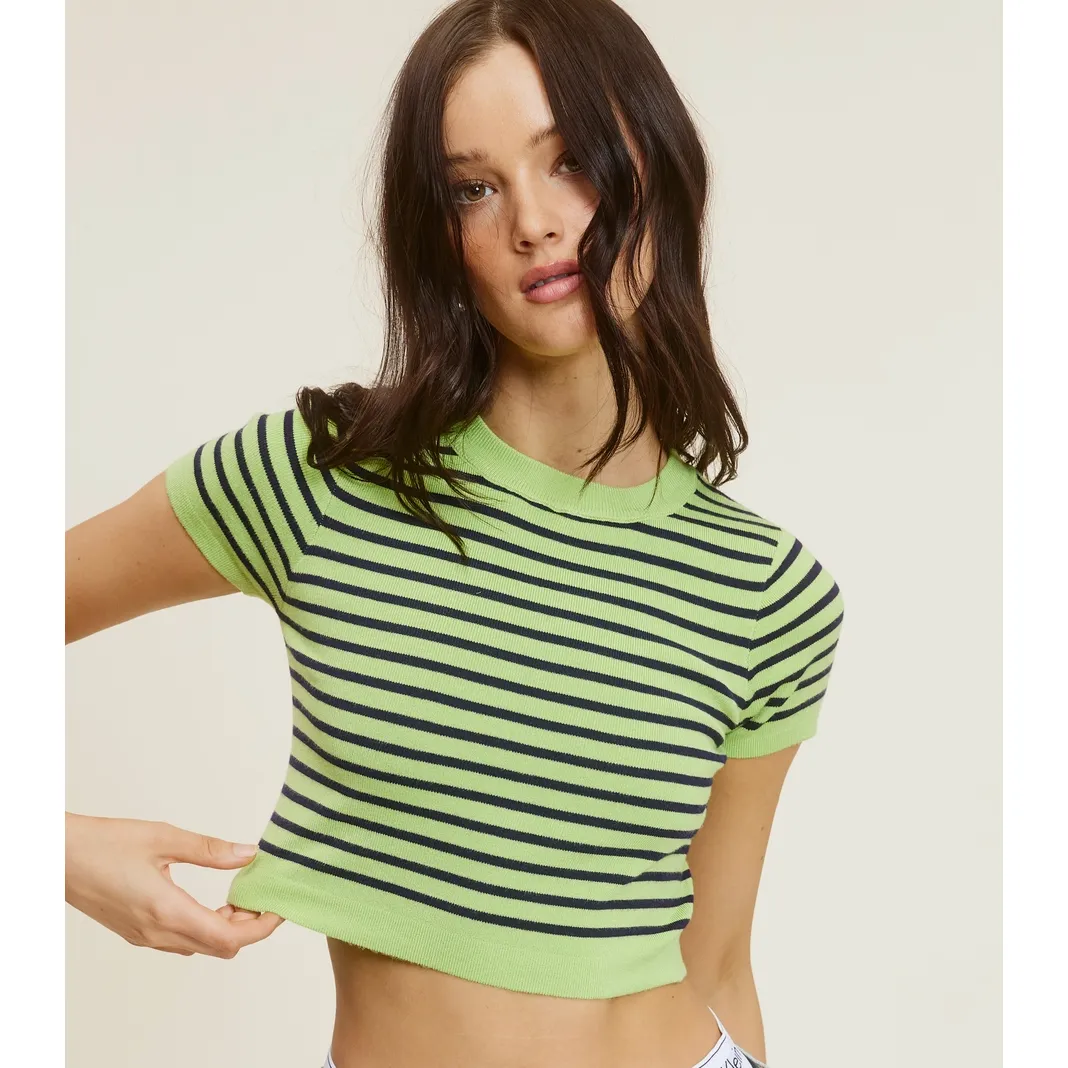 Striped Knit Crop