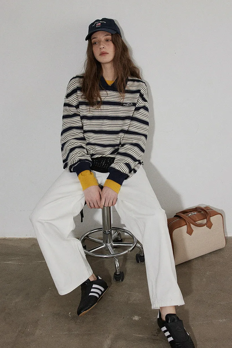 Striped Long-Sleeved Sweatshirt