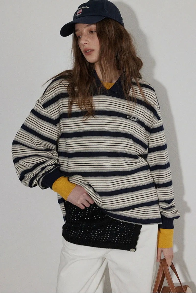 Striped Long-Sleeved Sweatshirt