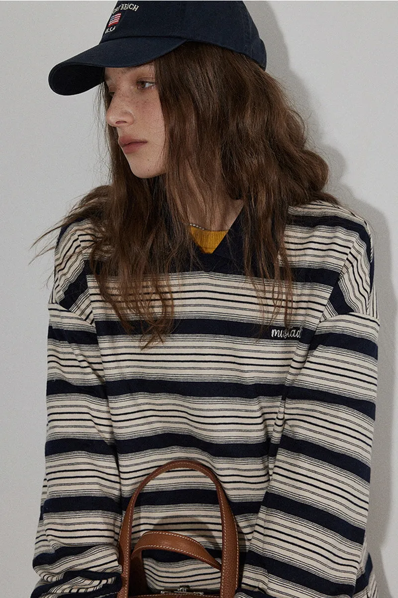 Striped Long-Sleeved Sweatshirt