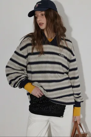 Striped Long-Sleeved Sweatshirt