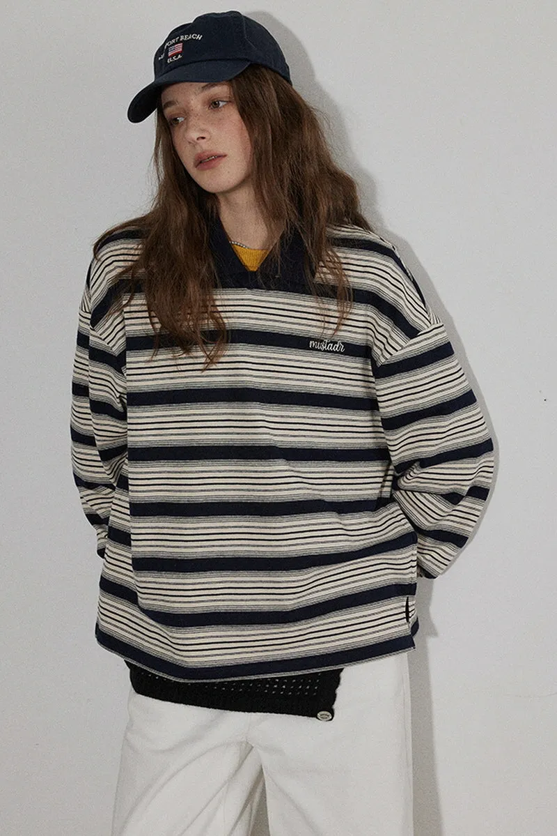 Striped Long-Sleeved Sweatshirt
