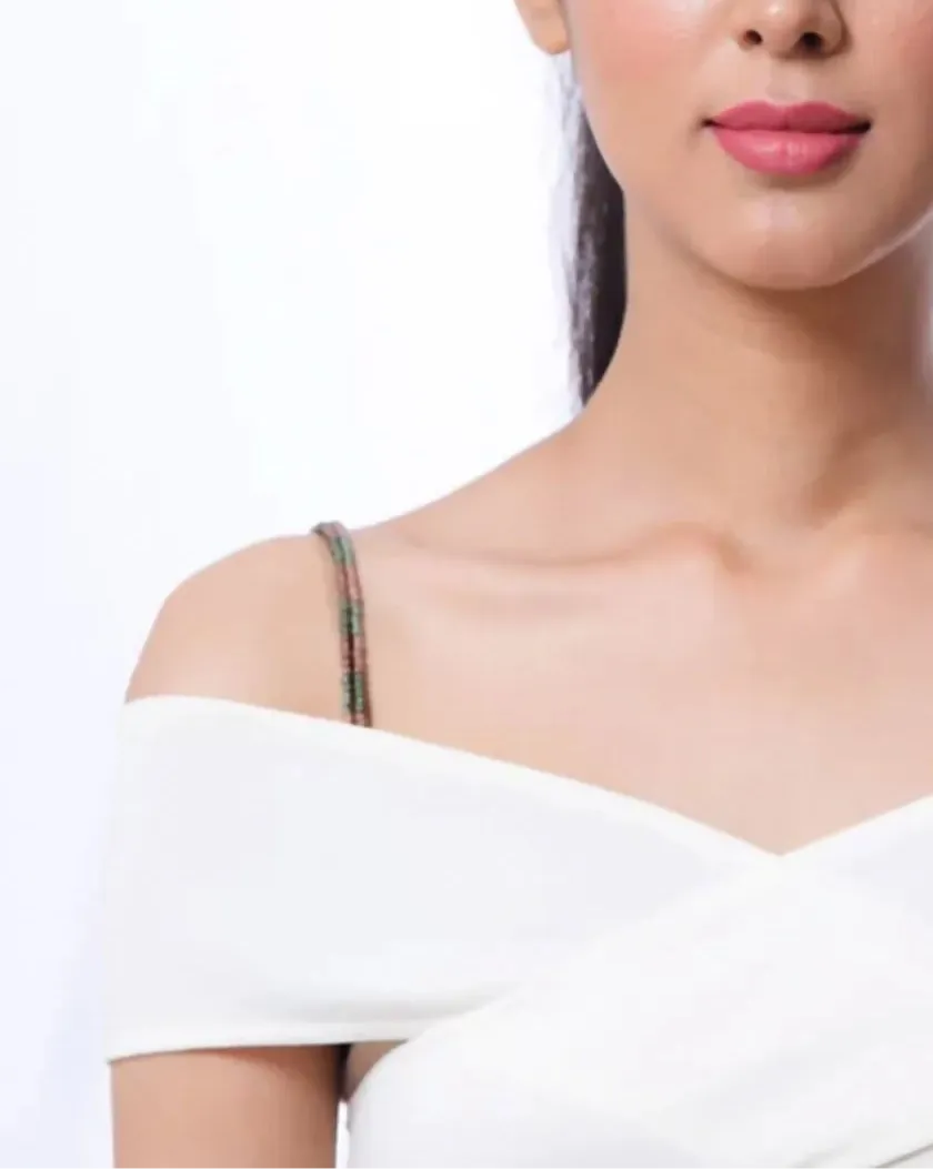 Subtle Layer Beaded Bra Strap