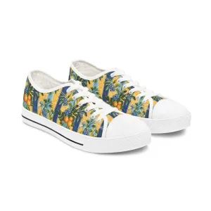 Sunny Orchard Stripes Ladies' Low Top Sneakers - Wake Up Your Wardrobe – Where Fruity Freshness Meets Classic Charm!