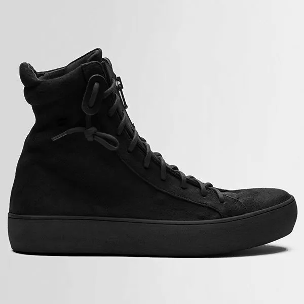 TARO waxed suede BLACK