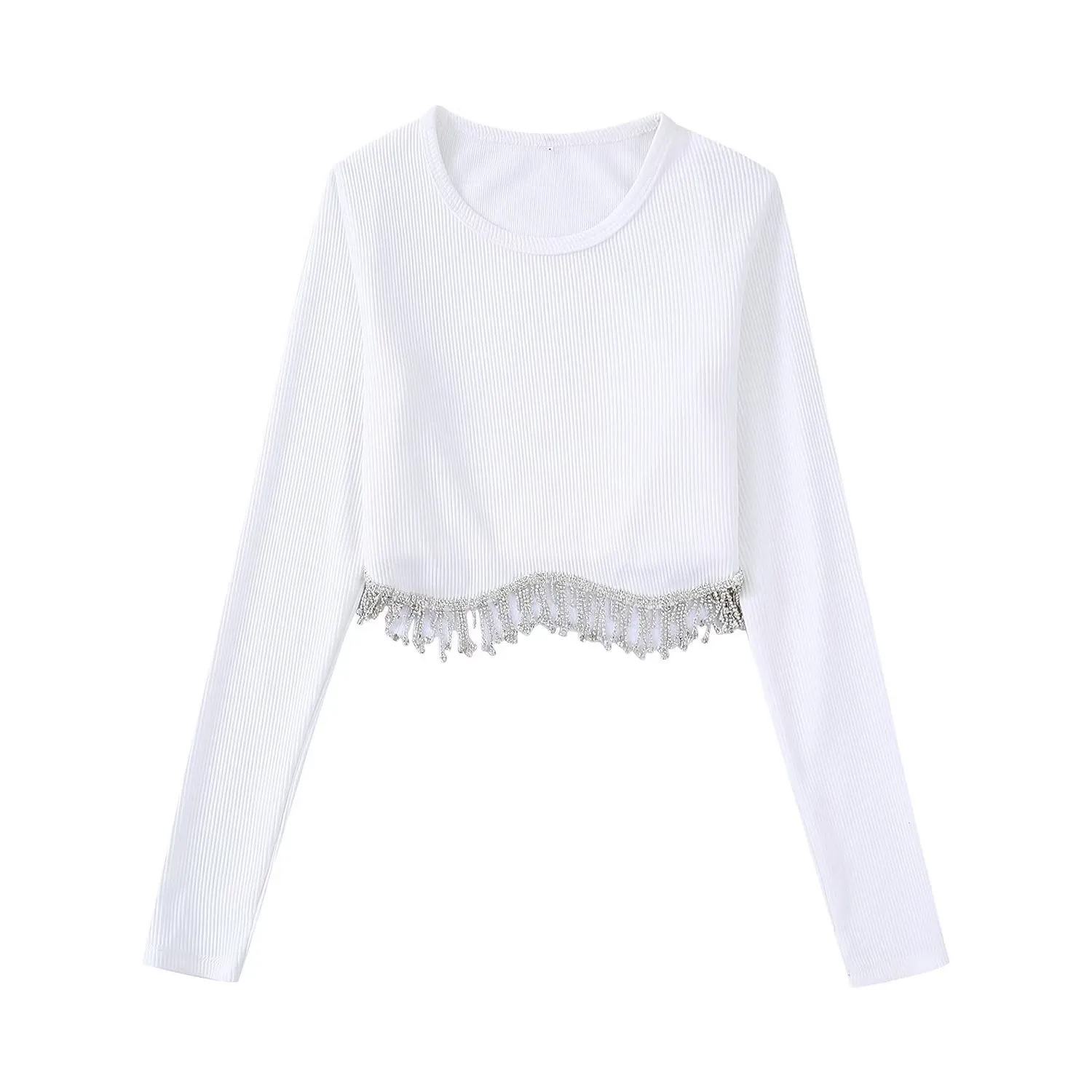 Tassel Beaded Knit T-Shirt