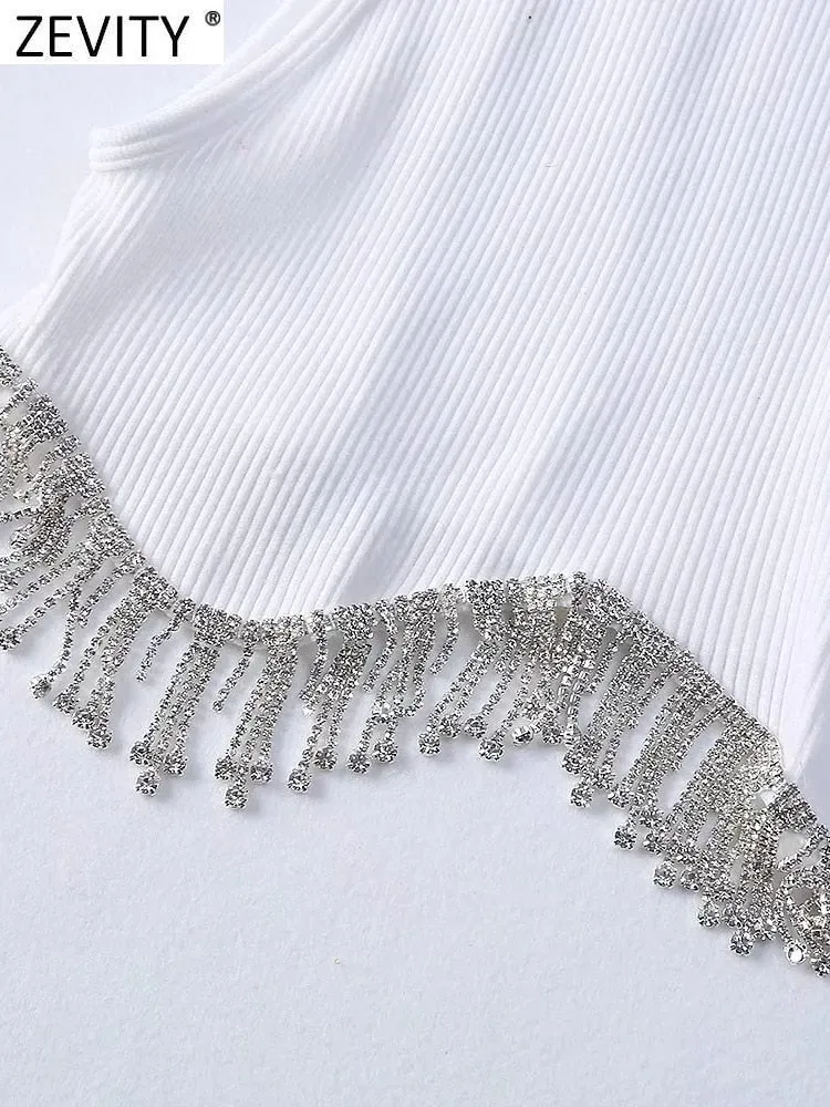 Tassel Beaded Knit T-Shirt