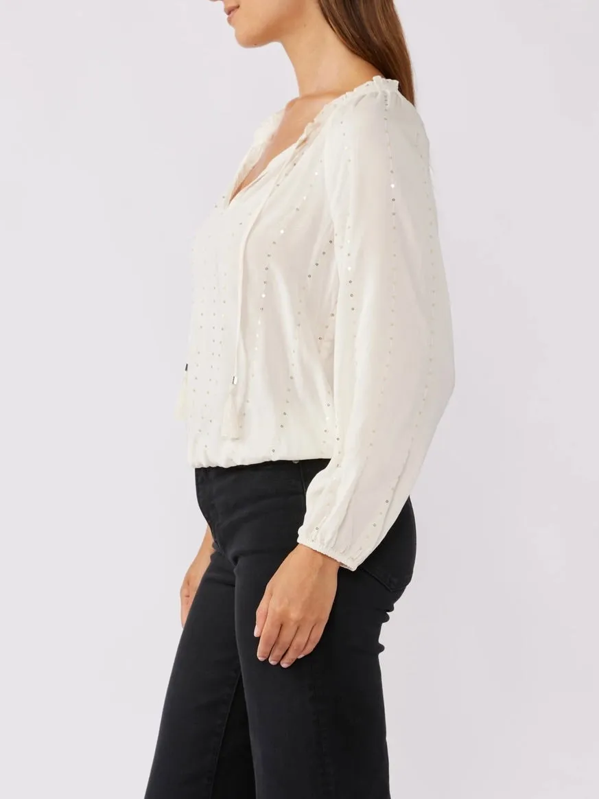 Tassel Sequin Blouse - Ivory