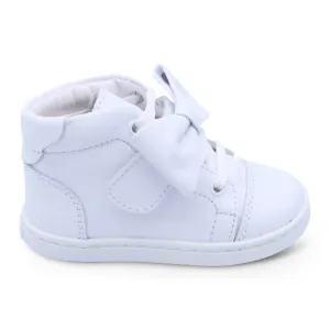 'Tatiana' Girls White Leather High-Tops
