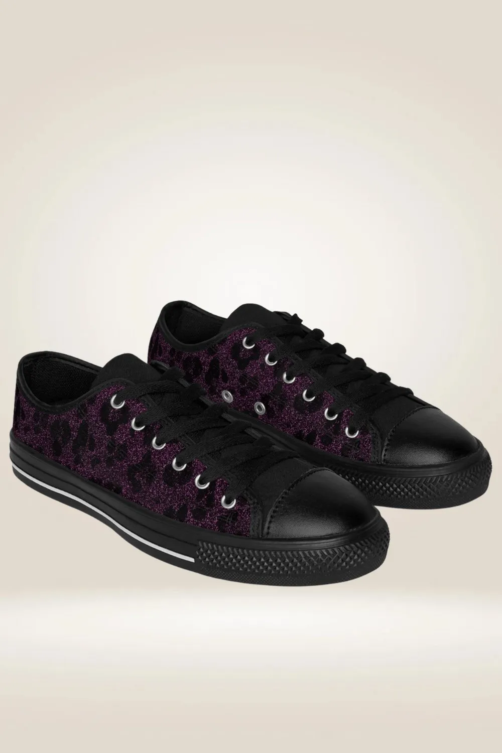 TGC Boutique Glitter Black And Purple Sneakers