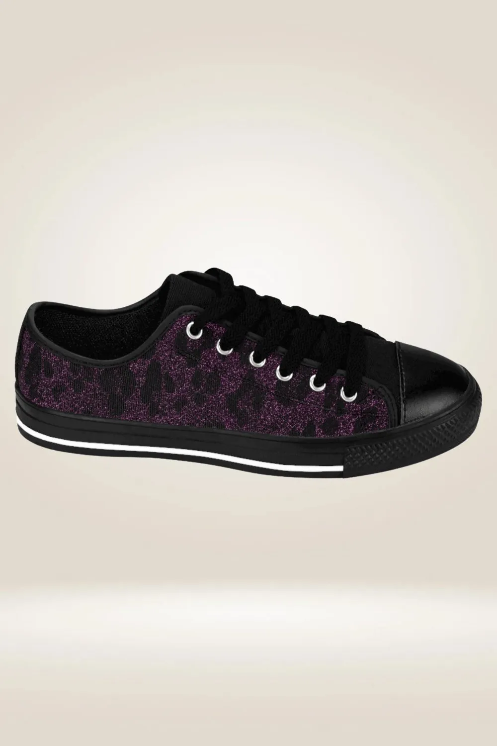 TGC Boutique Glitter Black And Purple Sneakers