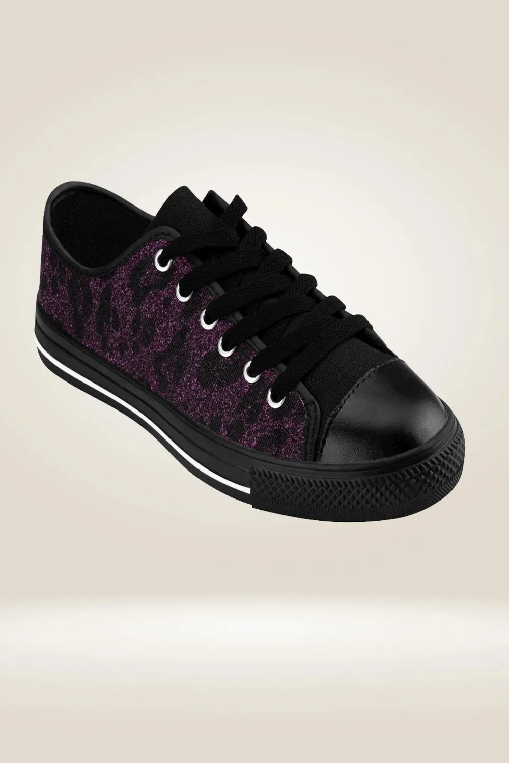 TGC Boutique Glitter Black And Purple Sneakers