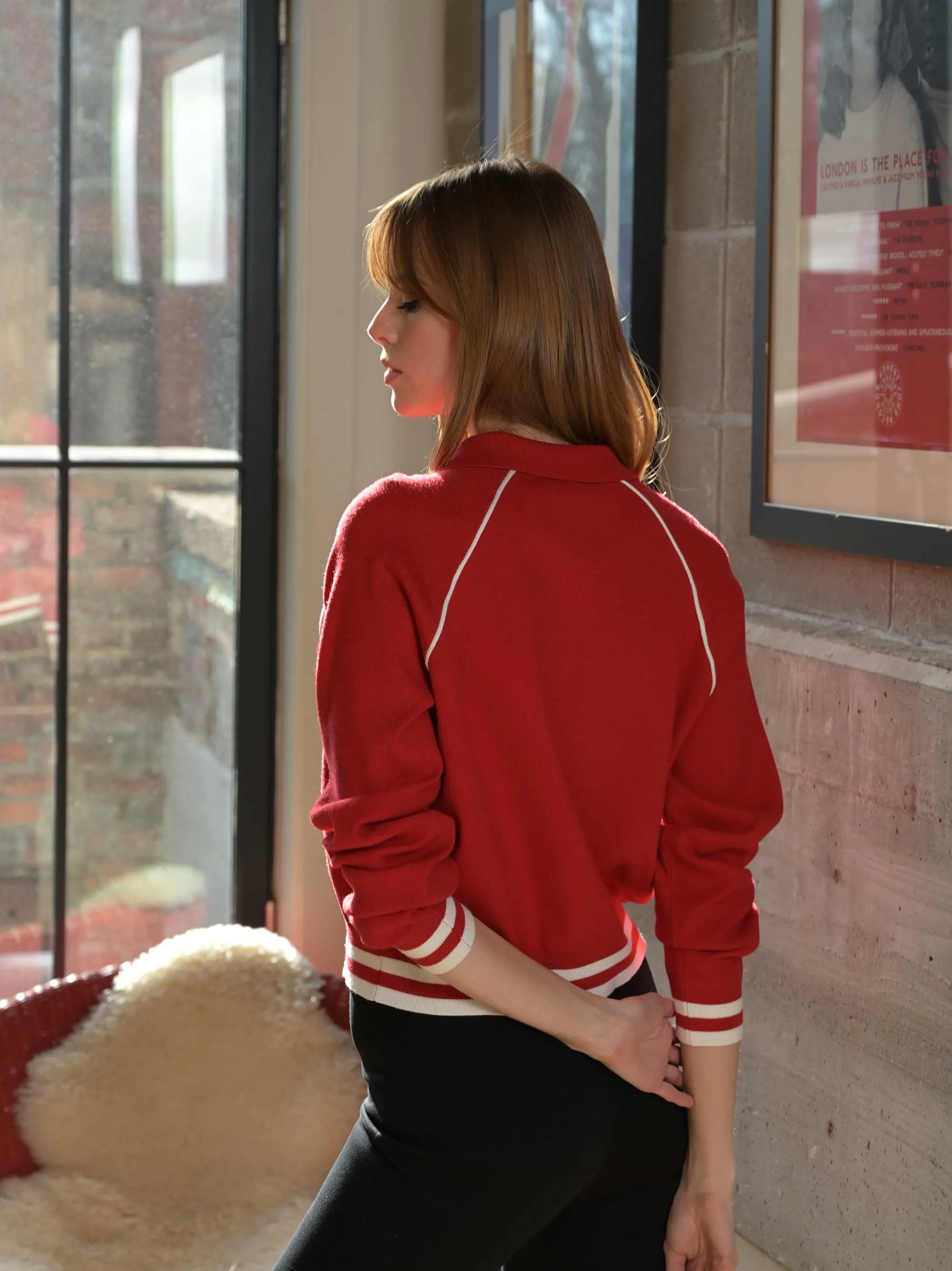 The Ace Polo Sweater - Red White