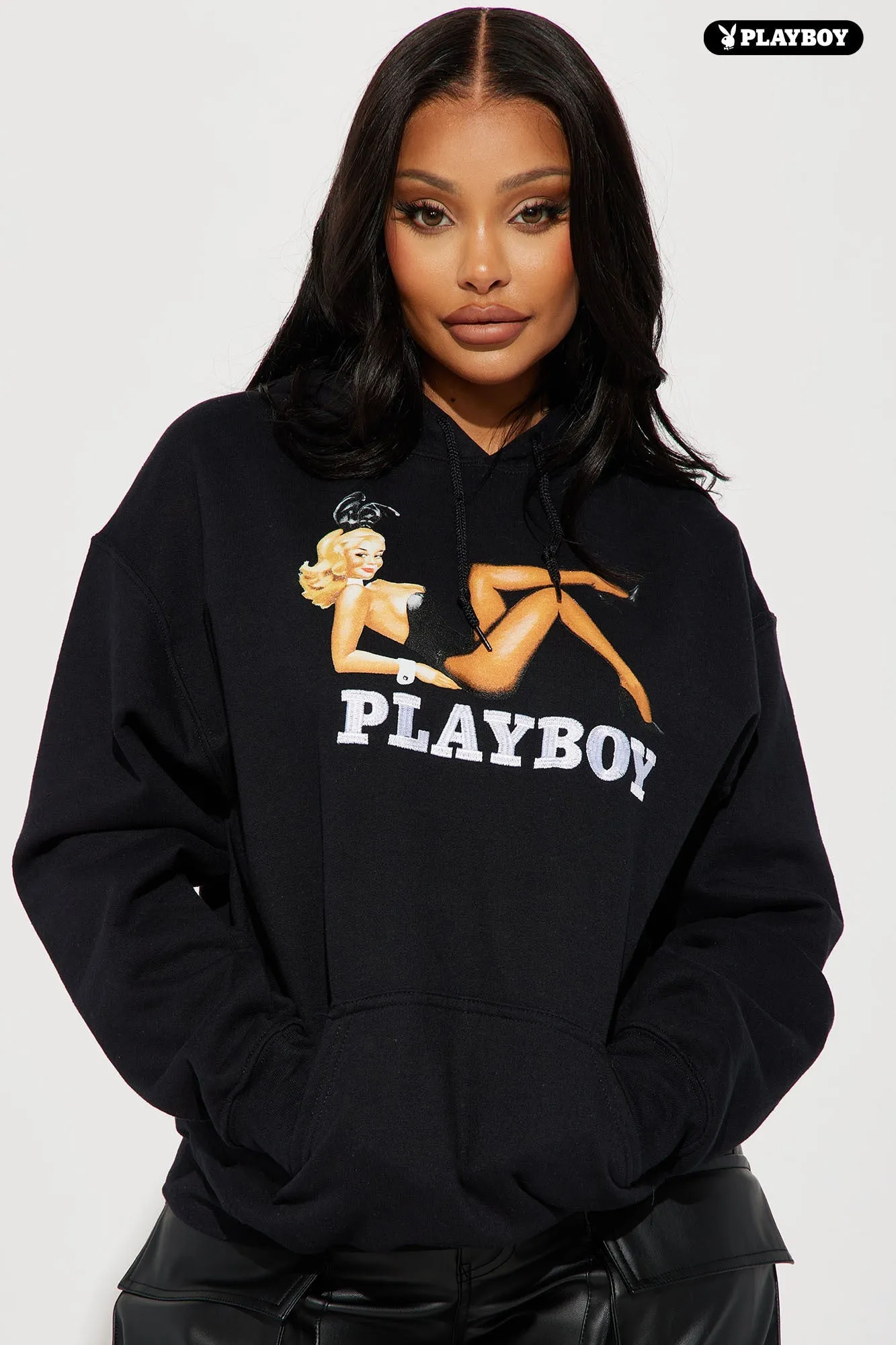 The Ultimate Playmate Playboy Embroidered Hoodie - Black